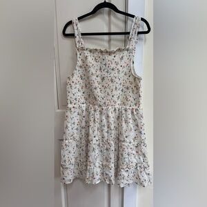 Target Floral Smocked Tiered Mini Dress XL Sleeveless Cottagecore Sundress